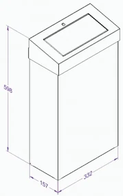 Závesný odpadkový kôš s vekom Stella II, 27 l, matný nerez