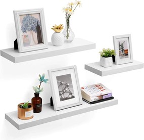 Plávajúca nástenná polica, 40 cm, biela