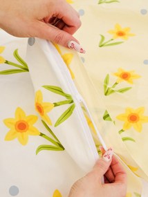 Bavlnená obliečka na vankúš Renforcé 40 × 60 cm - Narcis bieložlté