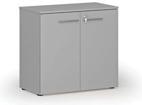 Kancelárska skriňa s dverami PRIMO GRAY, 800 x 420 x 740 mm, sivá