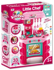 BABY MIX Detská kuchynka Little Chef Baby Mix ružová 32 ks