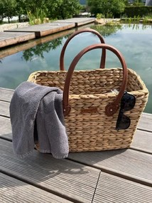 Plážová taška z vodného hyacintu, hranatá Rozmery (cm): 47x23x32