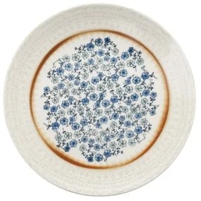 Jedálenská súprava 24 ks, modrá/béžová, porcelán