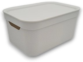 Úložný dekoratívny box s vekom DECO JIVE 5l - biely 26x18x13