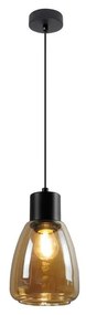 Luster na lanku MOLDO 1xE27/40W/230V čierna/dymová béžová