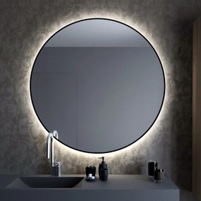 Smartwoods Bright zrkadlo 100x100 cm okrúhly s osvetlením čierna 5904107900513