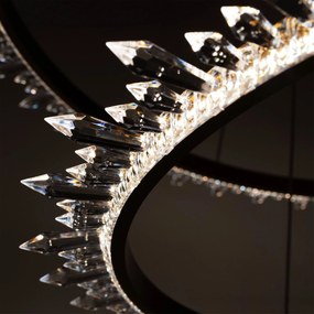 Toolight Toolight, LED krištáľové závesné svietidlo + diaľkové ovládanie APP1202-CP, zlatá, OSW-05480