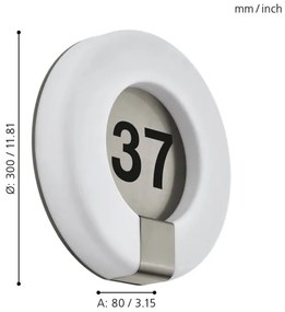 Eglo 98145 - LED Stmievateľné domové číslo MARCHESA-C LED/15W/230V IP44