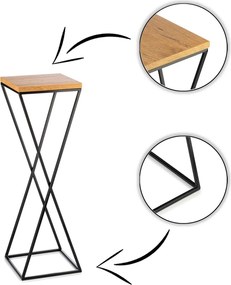 STOJAN NA KVETINÁČ LOFT6 70X24X24 CM ČIERNA/HNEDÁ