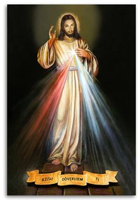 Gario Obraz na plátne Božie milosrdenstvo "Ježišu, dôverujem Ti" Rozmery: 40 x 60 cm