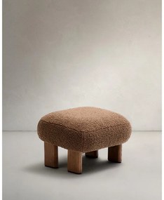 Hnedá podnožka z textílie buklé Nema – Kave Home