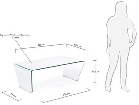 Sklenený konferenčný stolík 60x120 cm Burano – Kave Home