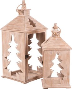 Set dvoch lampášov domček hnedý DA220 (2 ks)