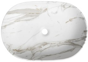 Sapho Sapho, CALEO keramické umývadlo na dosku 60x42cm, bianco carrara, CA590BC