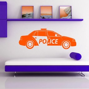 Veselá Stena Samolepka na stenu na stenu Policajné autíčko Farba: čierna