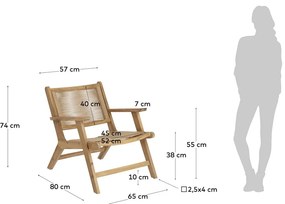 Záhradné kreslo z akáciového dreva Kave Home Geralda