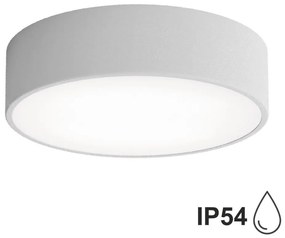 Vonkajšie stropné svietidlo so senzorom CLEO 2xE27/24W/230V pr. 30 cm šedá IP54