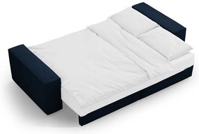 Tmavomodrá rozkladacia pohovka z textílie bouclé 247 cm Jodie – Micadoni Home