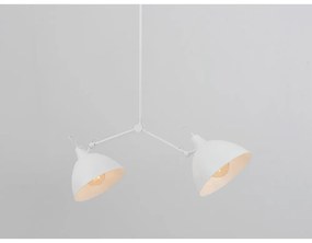 Biele závesné svietidlo s kovovým tienidlom 104x104 cm Coben - CustomForm