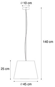 Moderné závesné svietidlo oceľ s tienidlom 45 cm čierne - Cappo 1