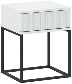 Nočný stolík 1S nízky-40 bez rukovätí biela