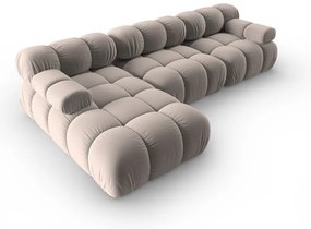 Svetlohnedá zamatová modulárna rohová pohovka (ľavý roh) Bellis – Micadoni