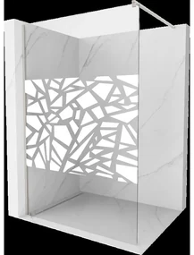 Mexen Kioto sprchová stena Walk-in 100 x 200 cm, biely vzor 8 mm, brúsený nikl - 800-100-101-97-85