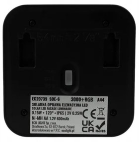 ECOLIGHT Solárne fasádne svietidlo so súmrakovým senzorom