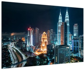 Obraz - Noc v Kuala Lumpur (90x60 cm)