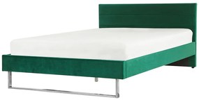 Zamatová posteľ 160 x 200 cm zelená BELLOU Beliani
