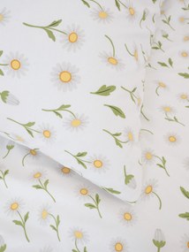 Francúzske bavlnené obliečky Renforcé - Sedmokrásky biele