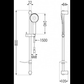 Mexen Royo sprchová sada DF40, chróm - 72204DF40-00