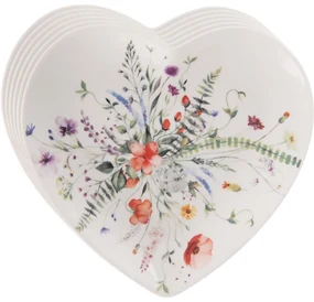 Orion Súprava porcelánových dezertných tanierov Mak srdce 17,5 x 17 cm, 6 ks