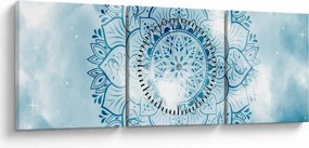 Obraz - Nebeská mandala (s hodinami) (90x30 cm)