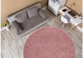 Koberec SOFFI kruh shaggy ružový
