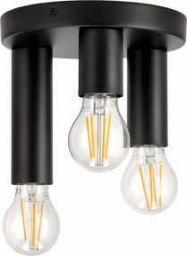 BERGE Stropné svietidlo VIKI 3x E27 okrúhle čierne