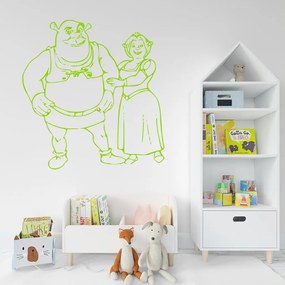 Veselá Stena Samolepka na stenu na stenu Shrek a Fiona Farba: černá