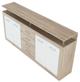 Tempo Kondela Kombinovaná komoda, dub sonoma/biela, JACHIM - JUNO NEW