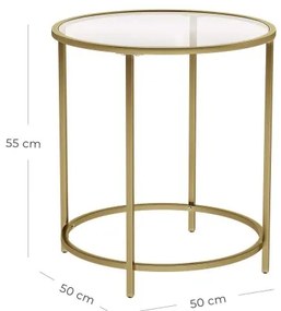 Odkladací stolík LYRA zlatý
