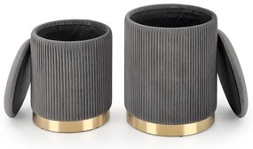 SADA 2x Taburet MONTY pr. 36/66 cm šedá/zlatá