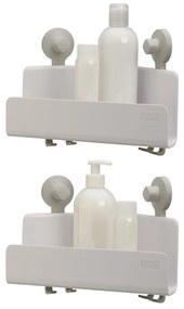 Biele rohové samodržiace plastové kúpeľňové poličky v súprave 2 ks EasyStore - Joseph Joseph