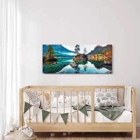 Obraz - Jazero Hintersee, Bavorské Alpy, Rakúsko (120x50 cm)