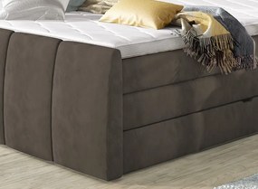 Posteľ boxspring Fresco 180x200 cm, svetlo hnedá látka