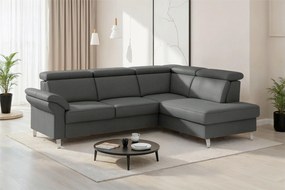 XXXLutz ROHOVÁ SEDAČKA, textil, koža, antracitová Sit & More - Sedačky - 000144040925
