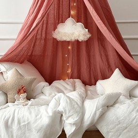 Ľanový baldachýn ružová