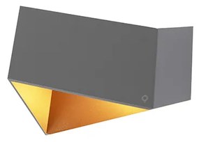 Nástenná lampa Fold sivá s meďou