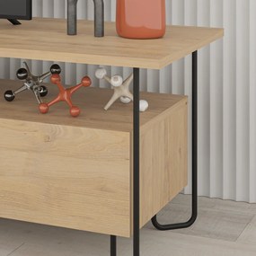 TV stolík v dekore duba v prírodnej farbe 150x45 cm Dilly – Marckeric