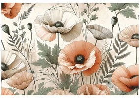 Tapeta pastelové makové kvety