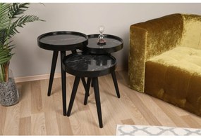 SADA 3x Odkladací stolík CALL čierna