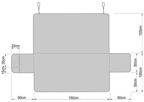 Poťah na sedačku PARIS čierny, 150 cm